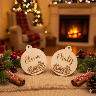 Dřevěná vánoční ozdoba se jménem