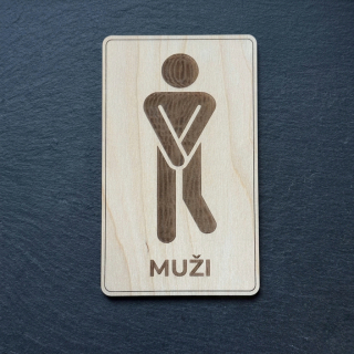 Dřevěná tabulka - WC MUŽI