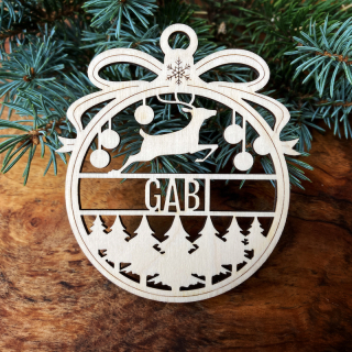 Dřevěná vánoční ozdoba se jménem