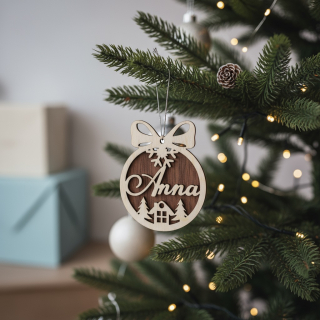 Dřevěná vánoční ozdoba se jménem