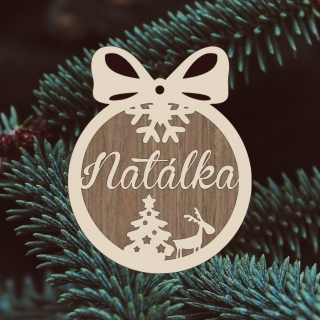 Dřevěná vánoční ozdoba se jménem
