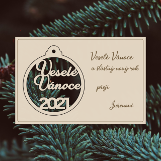 Vánoční přání s ozdobou - Veselé Vánoce