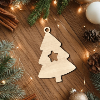 Dřevěná vánoční ozdoba - Stromeček