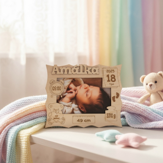 Fotorámeček se jménem a porodními údaji