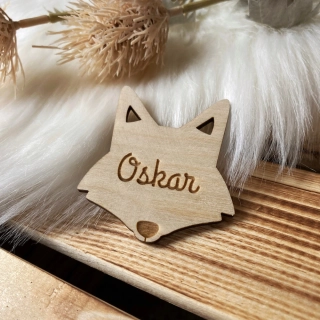 Svatební brože se jmény - liška