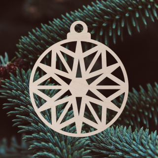 Dřevěná vánoční ozdoba s mandalou