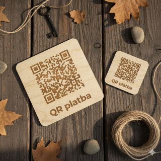 Destička s QR kódem pro přijímání plateb