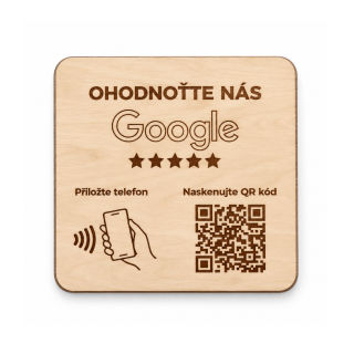 NFC + QR destička pro Google recenze