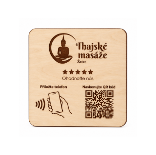 NFC + QR destička s vlastním logem pro Google recenze