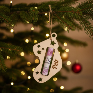 Vánoční ozdoba na peníze se jménem