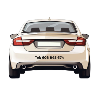 Samolepka na auto - telefonní číslo