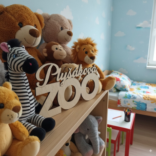 Dřevěný nápis - Plyšáková ZOO
