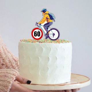 Dřevěný zápich do dortu pro cyklistu