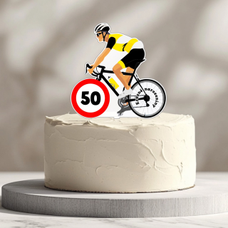 Dřevěný zápich do dortu pro cyklistu