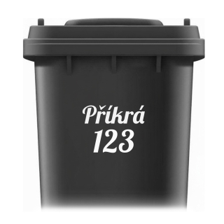 Samolepka na popelnici - Ulice a číslo