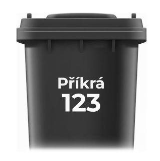 Samolepka na popelnici - Ulice a číslo
