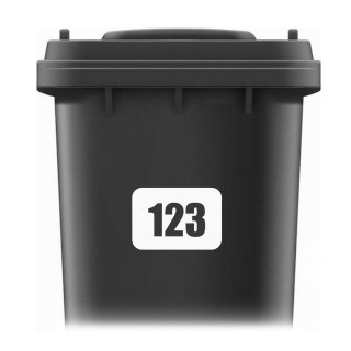 Samolepka na popelnici - Číslo v obdelníku