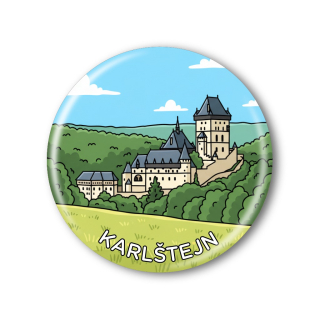 Placka / magnetka pro turisty s ilustrací vašeho místa