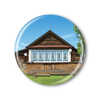 Placka nebo magnet s ilustrací vašeho domu