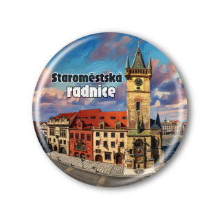 Suvenýr Staroměstská radnice - Placka / magnetka