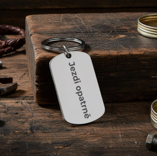 Nerezový přívěsek - Jezdi opatrně