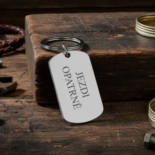 Nerezový přívěsek - Jezdi opatrně