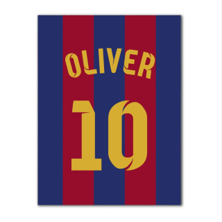 Obraz FC Barcelona se jménem a číslem na přání