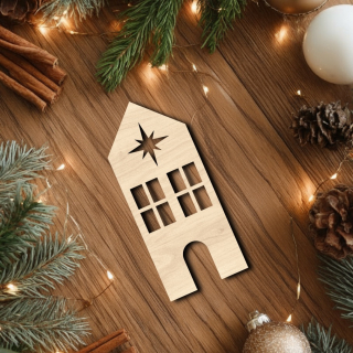 Dřevěná dekorace - Vánoční domeček