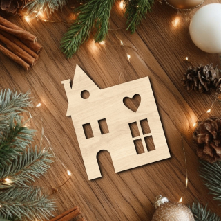 Dřevěná dekorace - Vánoční domeček