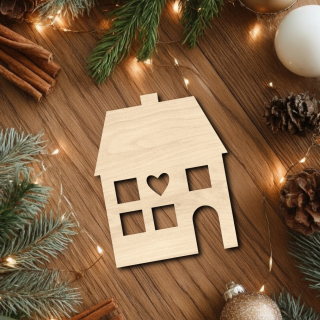 Dřevěná dekorace - Vánoční domeček
