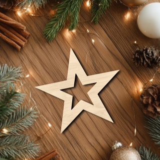 Dřevěná vánoční dekorace - Hvězda