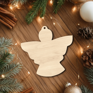 Dřevěná vánoční ozdoba k dotvoření - anděl