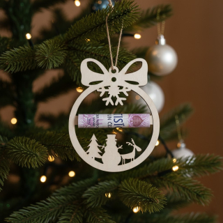 Vánoční ozdoba na peníze