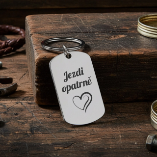 Nerezový přívěsek - Jezdi opatrně