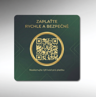 Destička s vaším QR kódem pro přijímání plateb