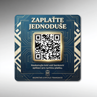 Destička s vaším QR kódem pro přijímání plateb
