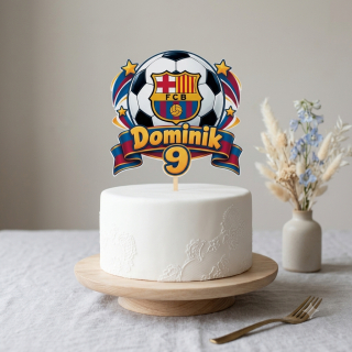 Narozeninový zápich do dortu FC Barcelona se jménem a věkem
