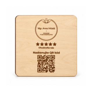 QR destička s vlastním logem pro Google recenze